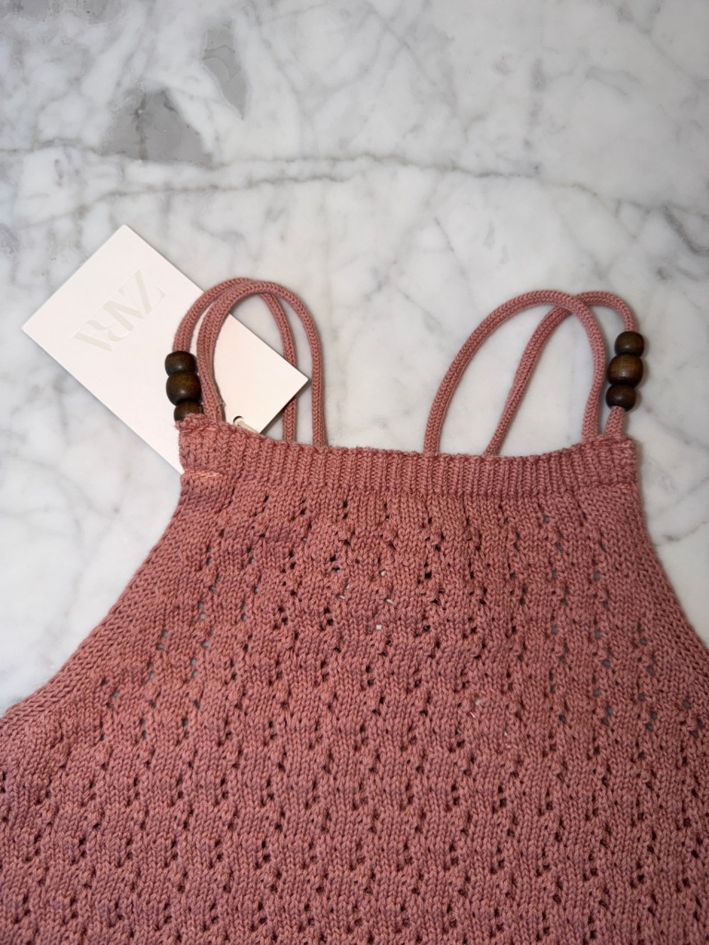 NWT Zara Pink Knit Halter Kids Dress 4Y - Picture 2 of 5